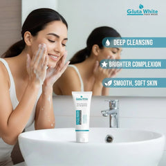 Gluta White Brightening Face Wash – Deep Cleansing & Radiance Boosting Facial Cleanser (100ml)